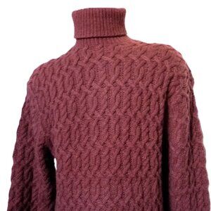 RRL RALPH LAUREN ALPACA BLEND HEAVY CHUNKY CABLE KNIT TURTLENECK SWEATER XL